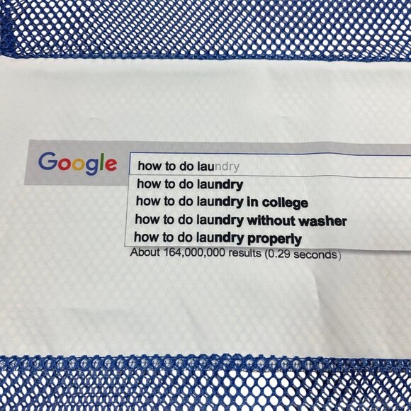 Funny Google Search Blue Mesh Laundry Bag – College Dorm Travel Organizer, Large - Picture 2 of 3